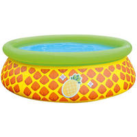 PLANSCHBECKEN Aufstellpool Pool rund 150 x 41 cm orange-grün 3D Ananas - Orange, Kunststoff (150/150/41cm) - Avenli