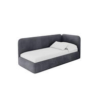 EINZELLBETT Jugendbett mit Bettkasten und Matratze H3/H4, Links - ELSY 100x200 Dunkelgrau - Dunkelgrau, Holzwerkstoff/Textil (100/200cm) - ALTDECOR