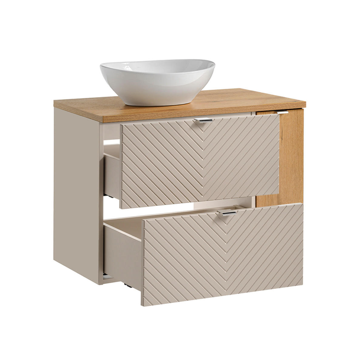 BADMÖBEL 80.4cm Manoa 2er-Set Kaschmir - Beige, Holzwerkstoff (80.4/59/40cm) - Petits-meubles