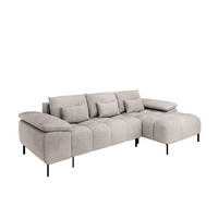 ECKSCHLAFSOFA 4-Sitzer DOLUS – Modernes Ecksofa mit Schlaffunktion Rechts montierbar, Beige - Beige, Holz (141/277cm) - Panda Möbel