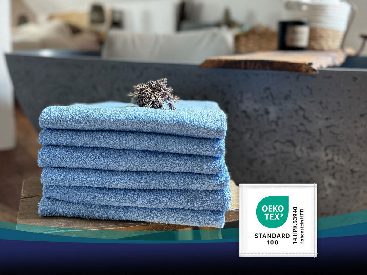 HANDTÜCHER, 10er-Set, 50x100 cm, 100% Baumwolle, Blau - Hellblau, Textil (50/100cm) - Zollner