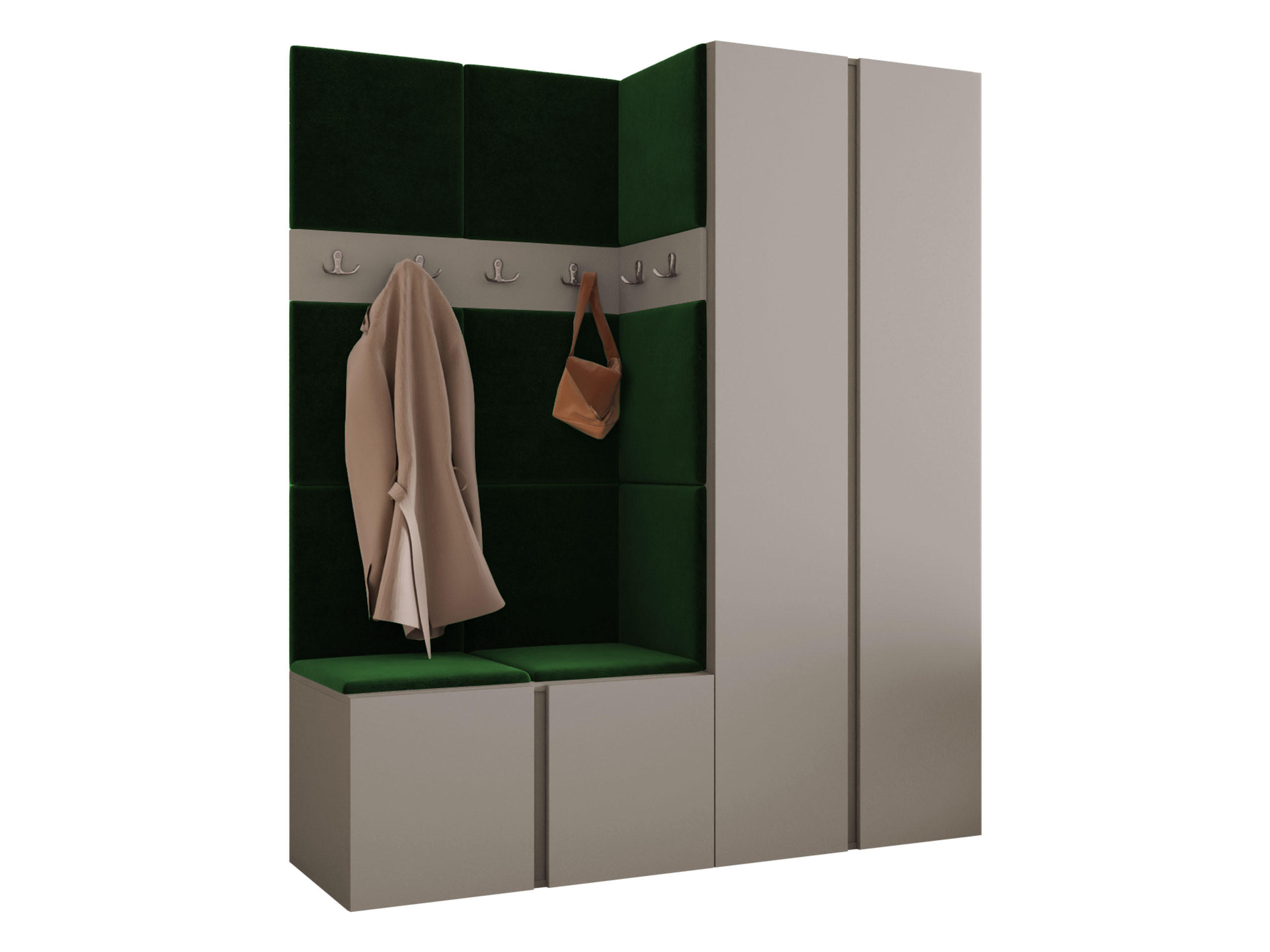 Mirjan24 Garderoben-Set Kaschmir, Grün 158x186x46 cm
