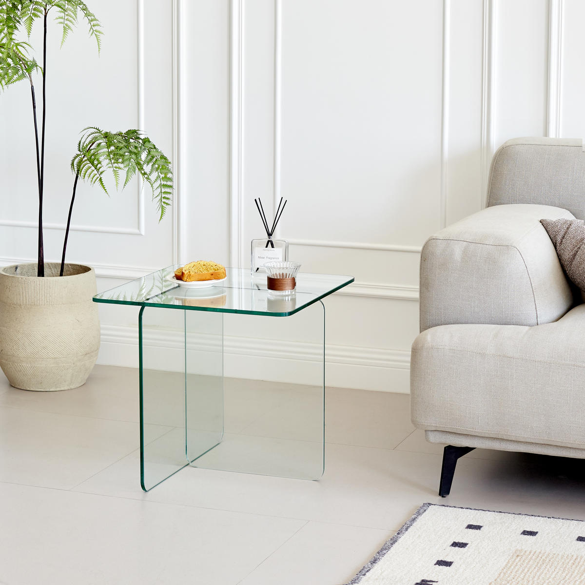 BEISTELLTISCH Transparent 45/45/51 cm aus Glas - Klar, Glas (45/45/51cm) - PANGIVO