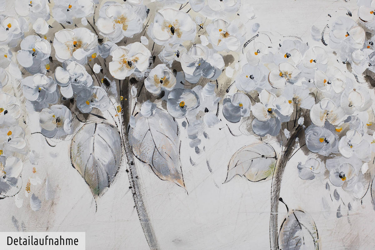 ACRYLBILD HANDGEMALT 150/50 cm - Weiß, Holz/Textil (150/50cm) - KUNSTLOFT