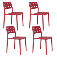 ESSZIMMERSTUHL Serra Rot - 4 er Set - Rot, Kunststoff (45.5/80/53cm) - Housecraft Living