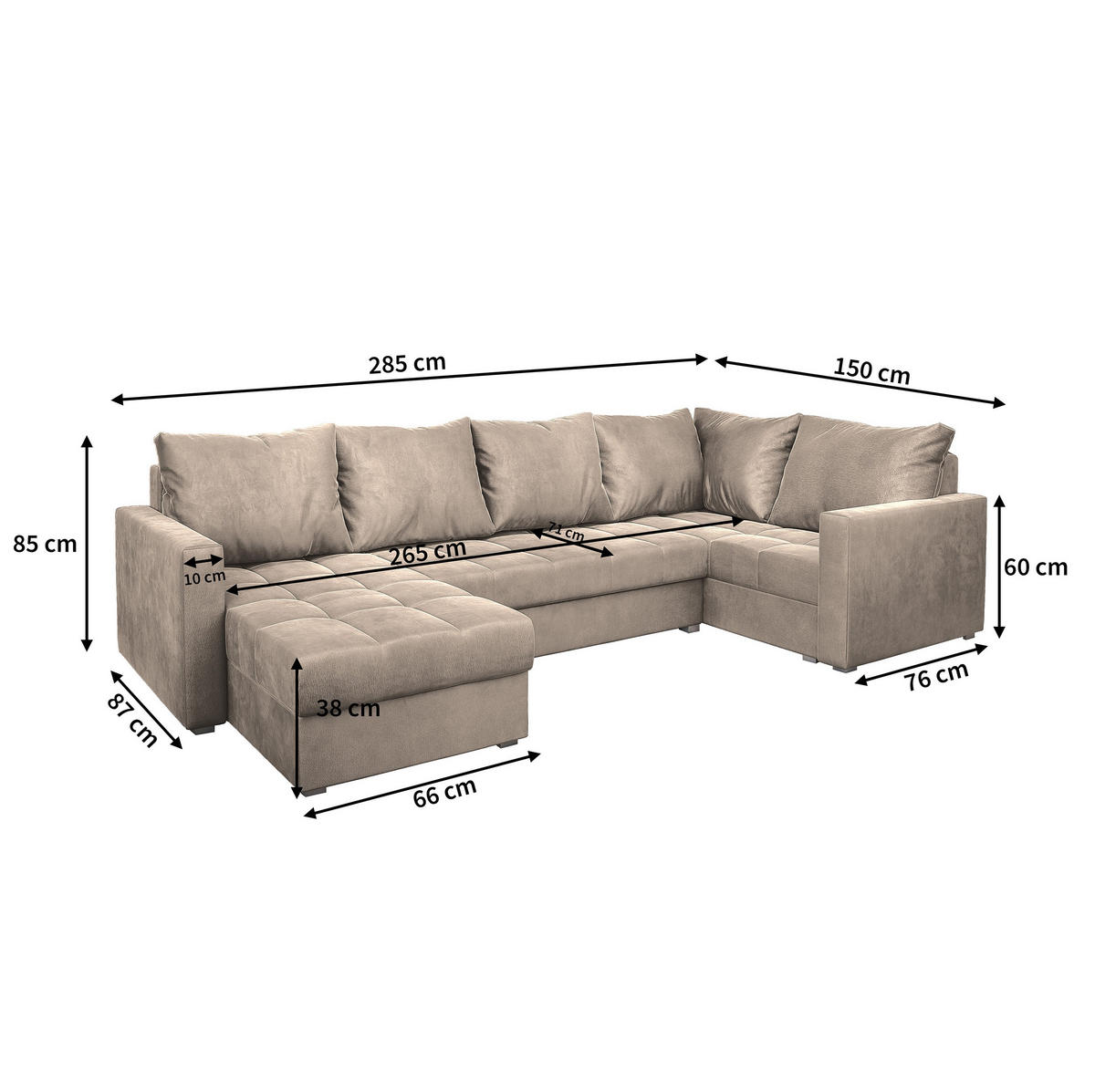 ROHOVÁ SEDAČKA LORIVO starorůžová - šedá/starorůžová, dřevo/textil (285/150cm) - MASSENO