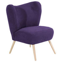 SESSEL Kathy Bezug Veloursstoff Buche natur / violett - Lila, Kunststoff (70/86/69cm) - 58aufmkessel