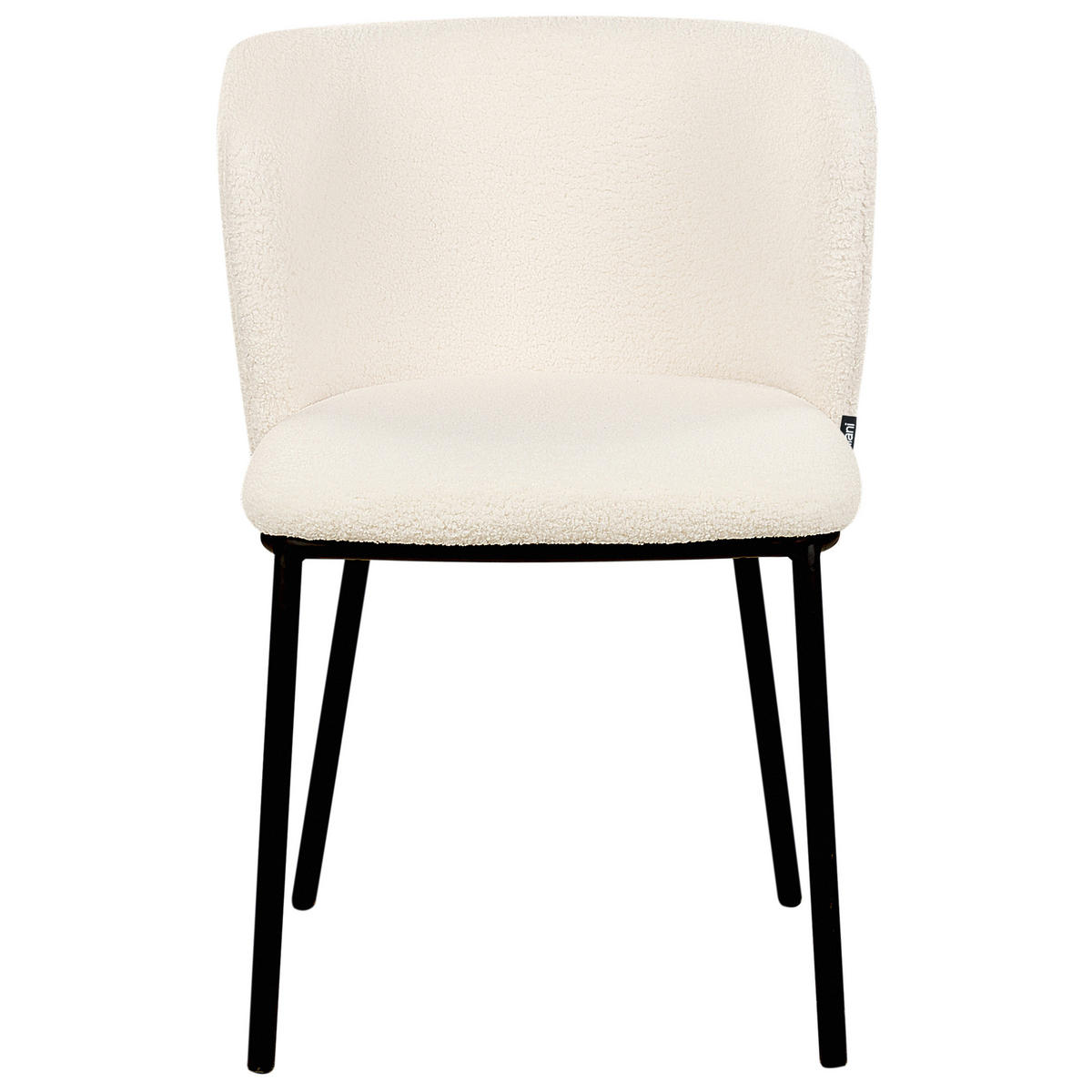 ÉTKEZŐSZÉK 2 darabos Szett Buklé törtfehér Mina - fekete/krém, textil (48/75/52cm) - Beliani