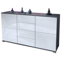 SIDEBOARD Rova Weiß Hochglanz - Weiß Hochglanz, Holzwerkstoff (138.5/75.5/35cm) - Vladon