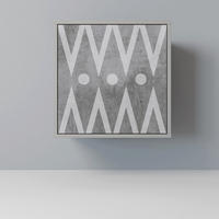 SIDEBOARD SHARP EDGES, Grau, 57,5x42x57,5 cm, Ohne Füße - Multicolor/Grau, Holzwerkstoff (57.5/57.5/42cm) - SpaceRebels