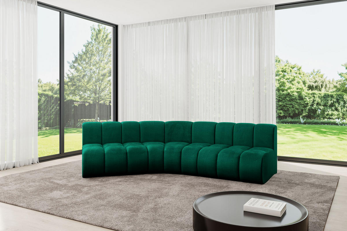 ECKSOFA modulares Sofa Montra-L1 - 290x174x70 cm Grün - Dunkelgrün, Holzwerkstoff/Textil (290/174cm) - ALTDECOR