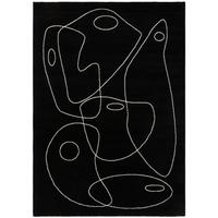 TEPPICH modern Wohn-/Schlafzimmer Flachgewebe PENNY Schwarz 160x230 cm - Schwarz, Textil (160/230cm) - Novatrend