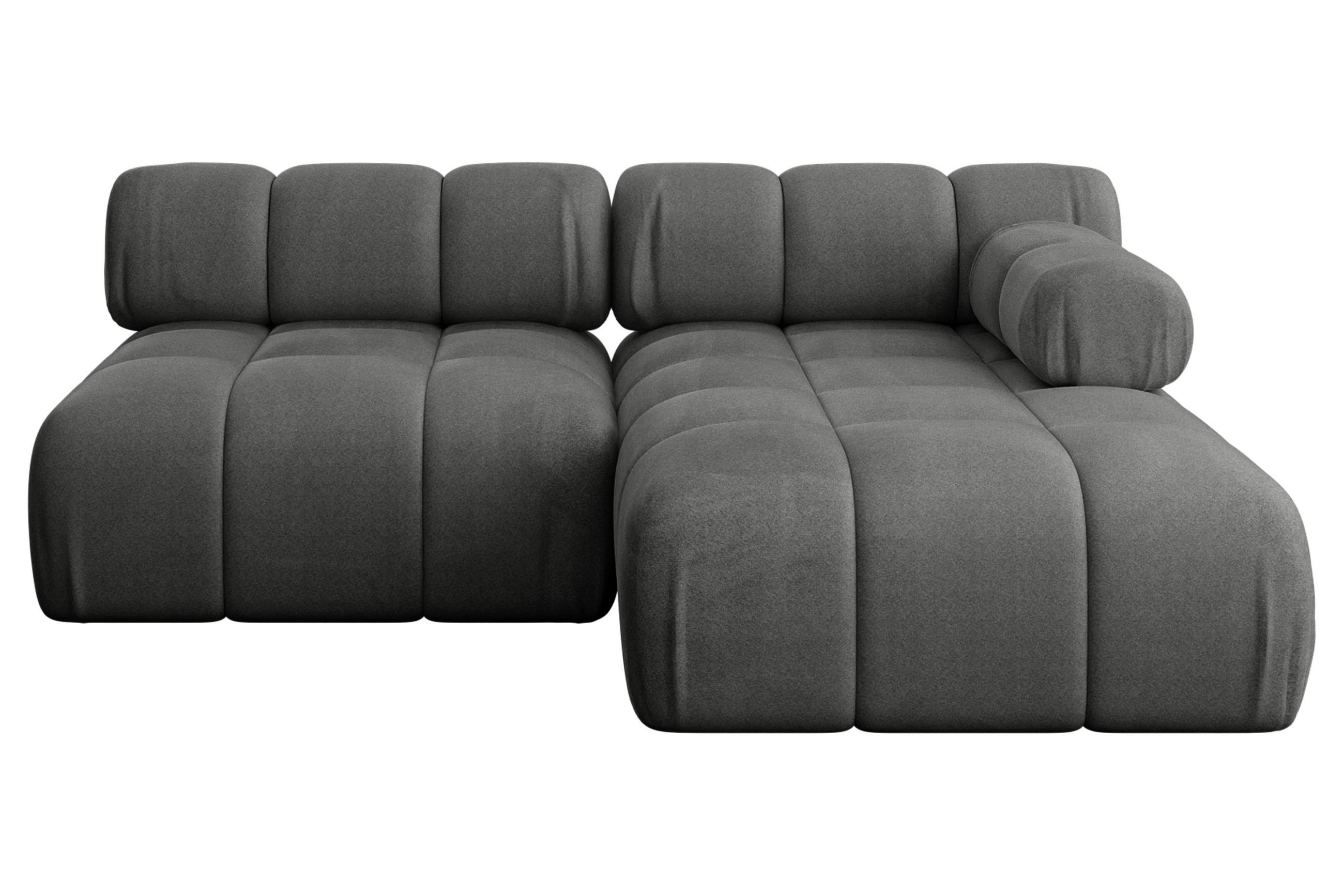 ECKSOFA modulares Sofa Razon-L1 - 190x160x70 cm Dunkelgrau Velours - Dunkelgrau, Holzwerkstoff/Textil (190/160cm) - ALTDECOR