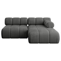 ECKSOFA modulares Sofa Razon-L1 - 190x160x70 cm Dunkelgrau Velours - Dunkelgrau, Holzwerkstoff/Textil (190/160cm) - ALTDECOR