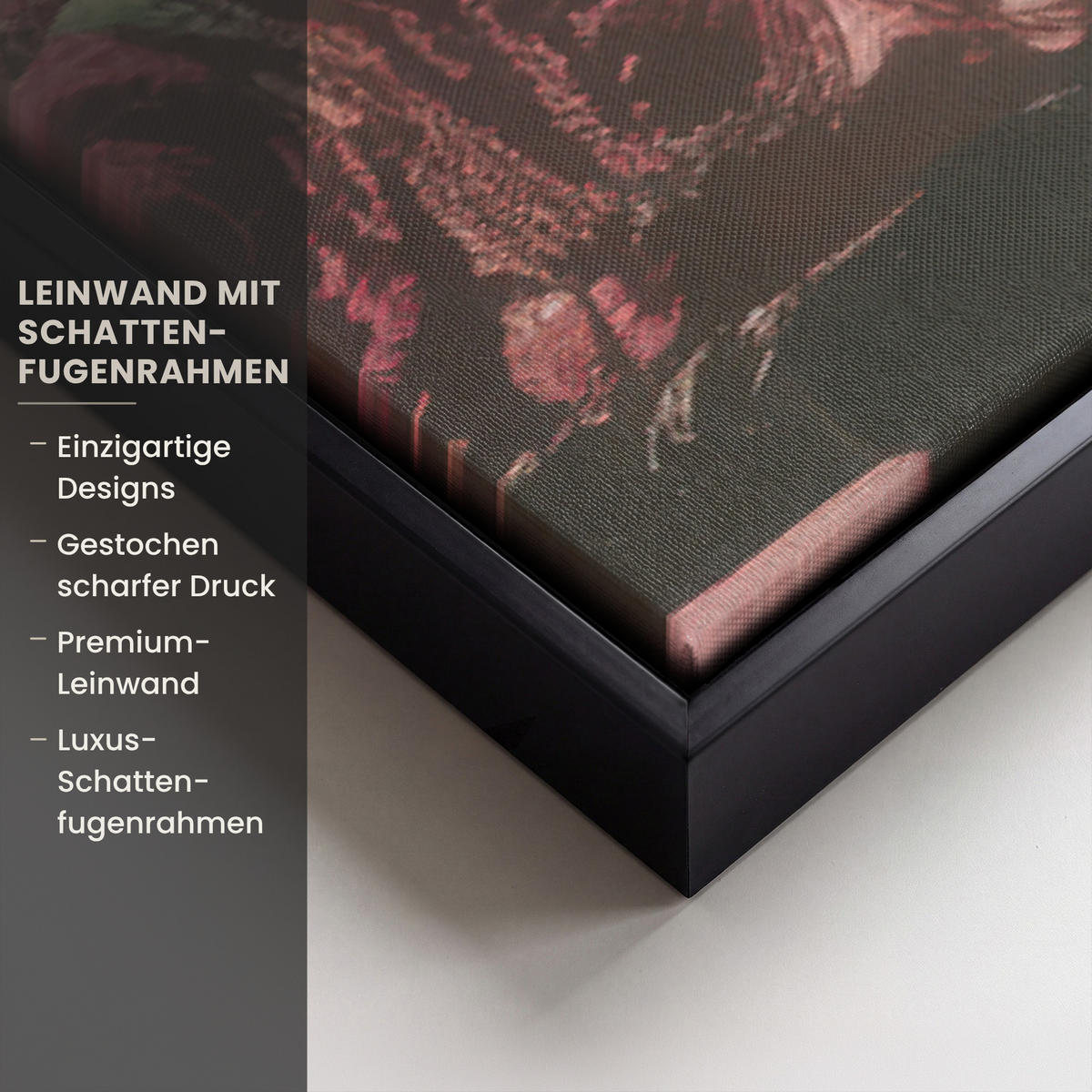 LEINWAND Bilder mit Rahmen - Frau - Katze - Blumen - Tasse - Retro - 150x100 - Magenta, Textil (150/100cm) - MuchoWow