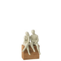 FIGUR PAAR - Weiß, Glas/Naturmaterialien (9/22.5/14.5cm) - J-Line