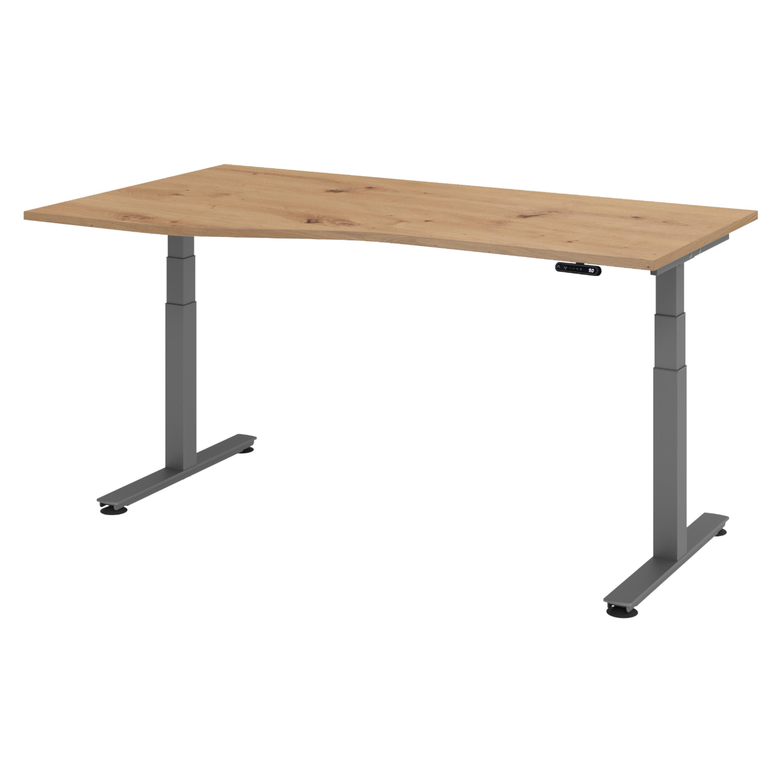 SCHREIBTISCH elektrisch XDSM 100/180/72 cm in Wildeiche/Graphitfarben - Wildeiche/Graphitfarben, Holzwerkstoff (100/180/72cm) - bümö