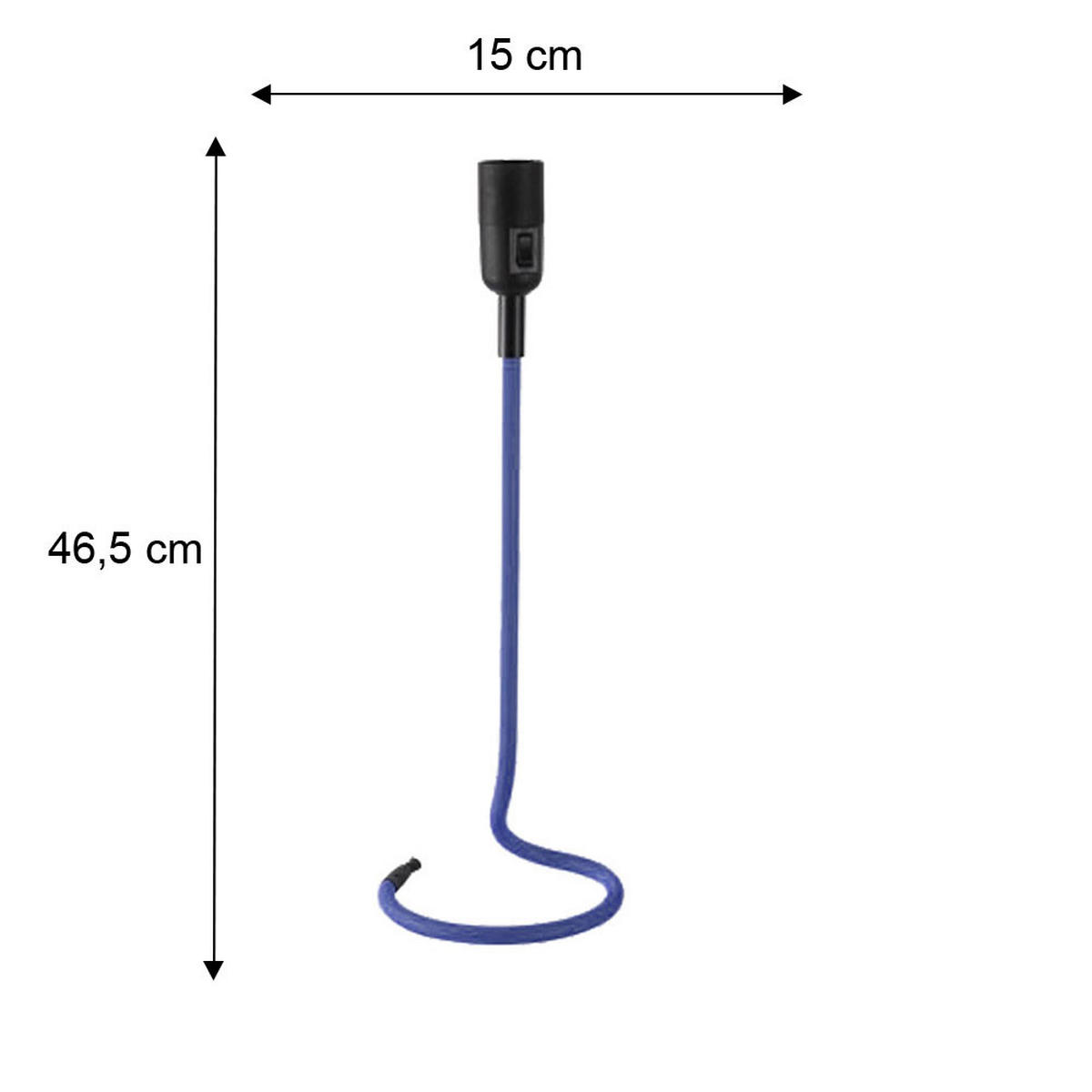 TISCHLEUCHTE CABLE Blau 2er Set - Blau, Metall (16/16/46.5cm)