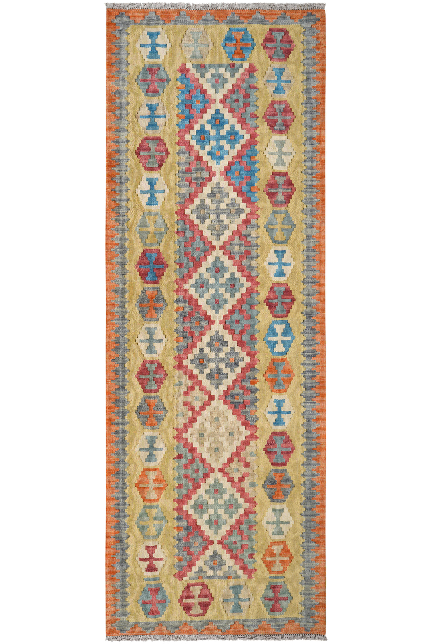 HANDWEBTEPPICH Kelim Gashgai Rot 245/86 cm Schurwolle - Rot, Textil (86/245cm) - Looma