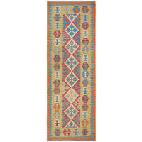 HANDWEBTEPPICH Kelim Gashgai Rot 245/86 cm Schurwolle - Rot, Textil (86/245cm) - Looma