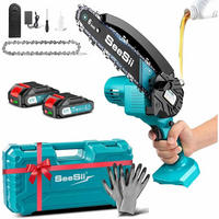 KETTENSÄGE kabellos 6 Zoll Makita-18V Kompatibel Mit 2 Akkus 2,0Ah - Blau, Metall (15/7/30cm) - Coonoor