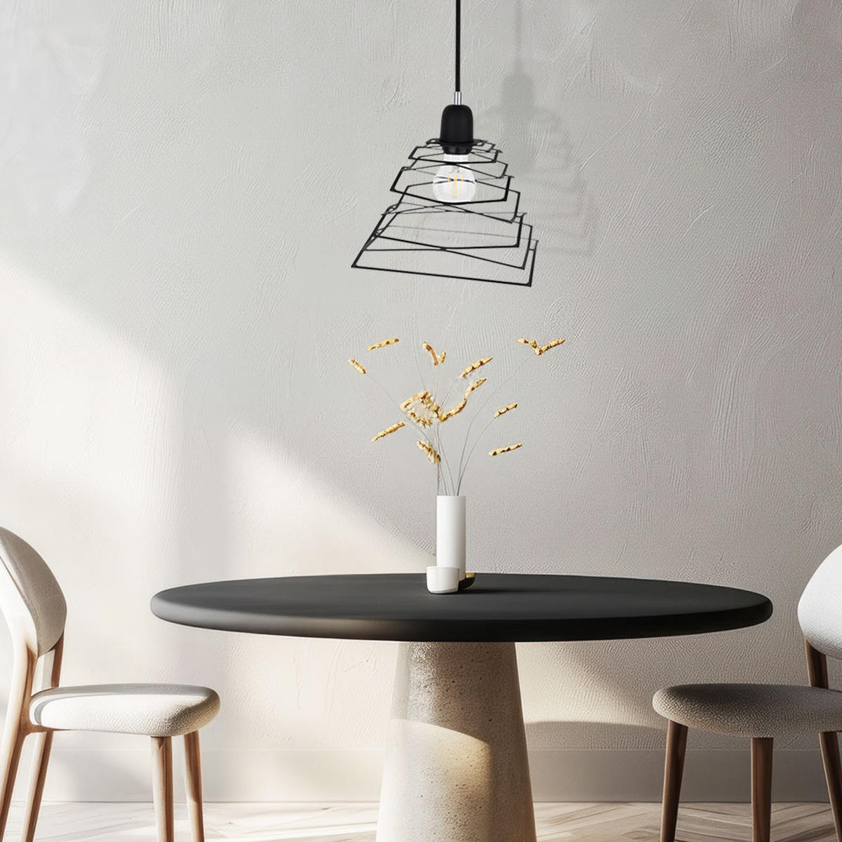 HÄNGELEUCHTE KOMET Metall Schwarz - Schwarz, Metall (24/24/120cm)