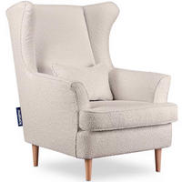 OHRENSESSEL STRALIS inklusive dekorativem Kissen, Ecru - Ecru, Textil (82/108/80cm) - KONSIMO®