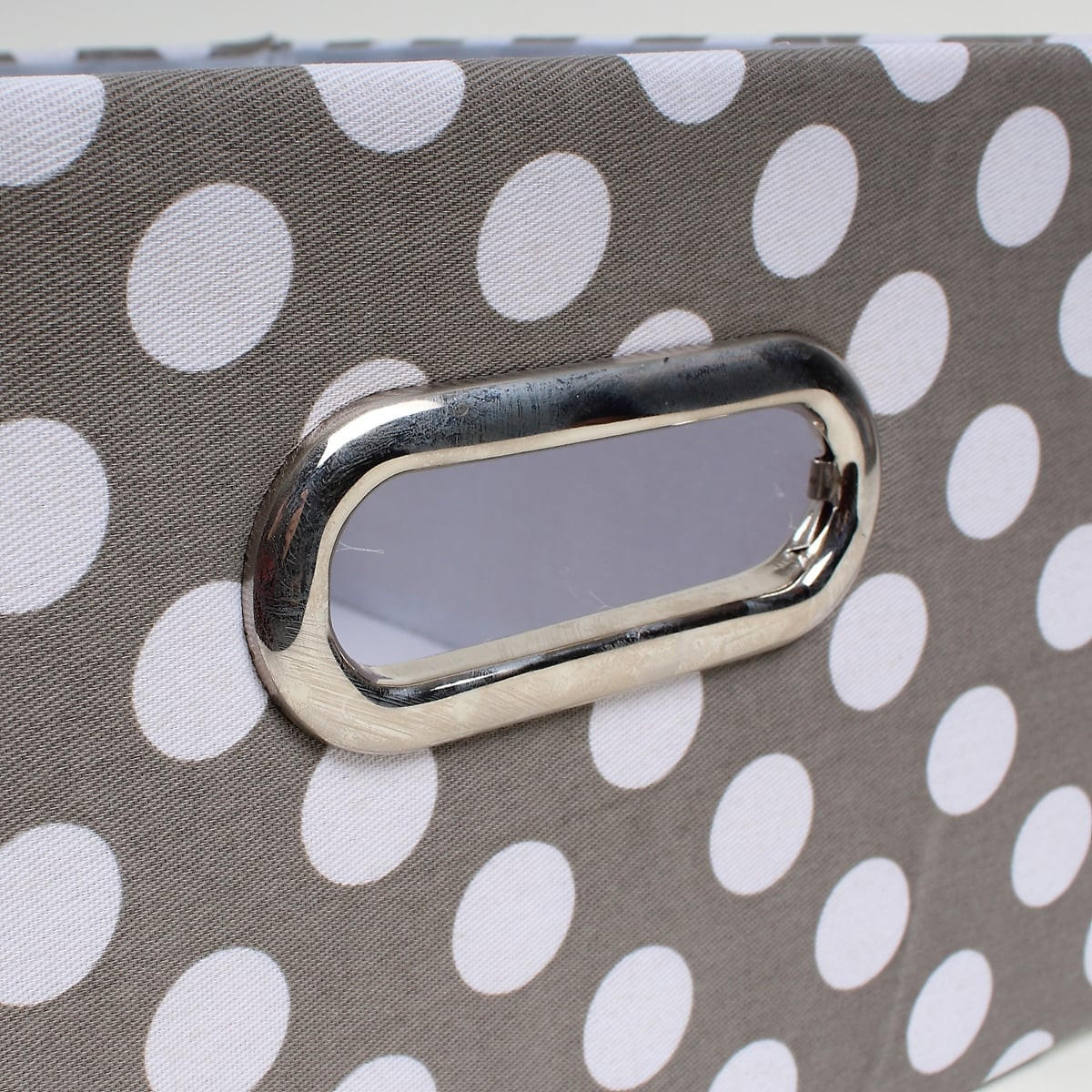 STOFFSCHUBLADE grau mit weißen Punkten - 30/27/15 cm - Grau, Textil (27/15/30cm) - Calicosy