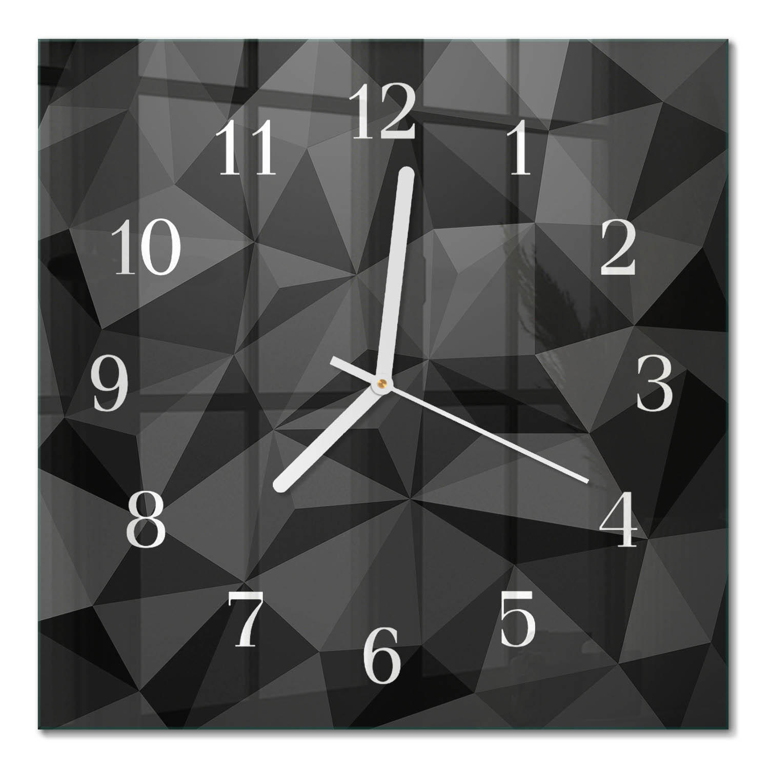 WANDUHR 30x30 cm - 3D-Muster - Schwarz, Glas (30/30/0.4cm) - TULUP