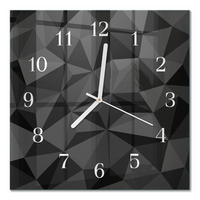 WANDUHR 30x30 cm - 3D-Muster - Schwarz, Glas (30/30/0.4cm) - TULUP