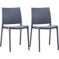 GARTENSTUHL 2 Kunststoff Grau - Grau, Kunststoff (42/81/49cm) - CLP