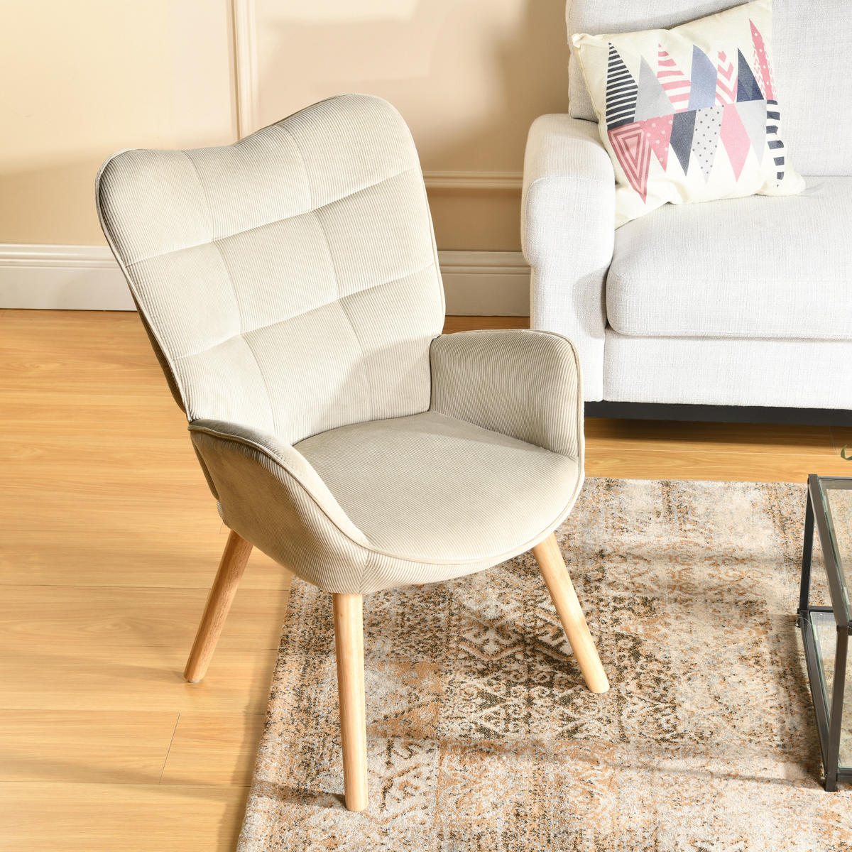 SESSEL Stoff grau - Kirschbaumfarben/Grau, Holz/Textil (61/92/69cm) - Urban Meuble
