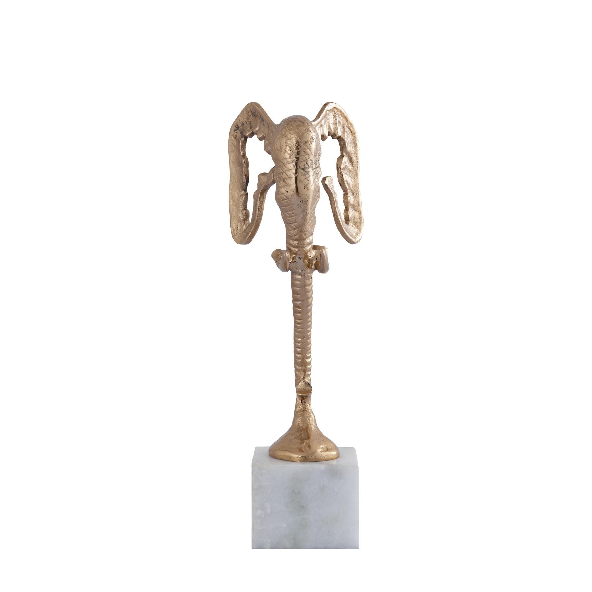 SKULPTUR Horton Gold 19/10/40cm - Goldfarben, Stein (10/40/19cm) - PTMD Collection