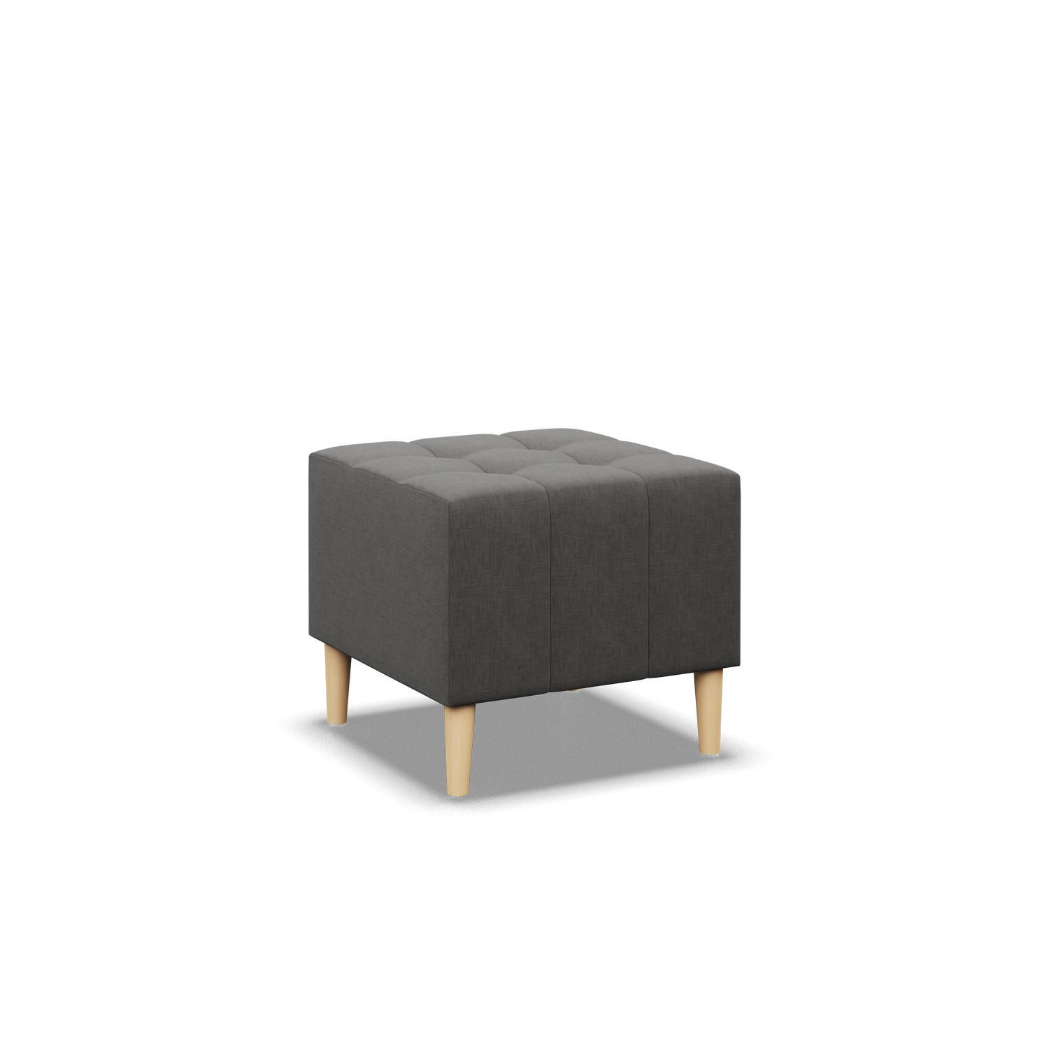 SITZPOUF 50x50 ELMA, Dunkelgrau - Dunkelgrau, Textil (50/40/50cm)