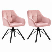 ESSZIMMERSTUHL 2er-Set drehbar Samt Pink - Pink, Metall (54/82.5/57cm) - Meubliv