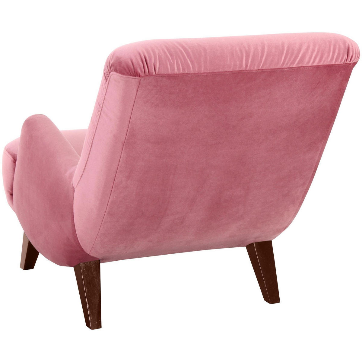 SESSEL Kajsa 71x80x101 Bezug Samtvelours Buche nussbaum/rosé - Pink/Nussbaumfarben, Kunststoff (101/80/71cm) - 58aufmkessel