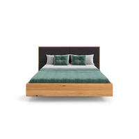 MASSIVHOLZBETT schwebend Dome aus Eiche 180x220 cm, Storm 99 (Schwarz) - Eichefarben/Braun, Holz (180/220cm) - Danzz