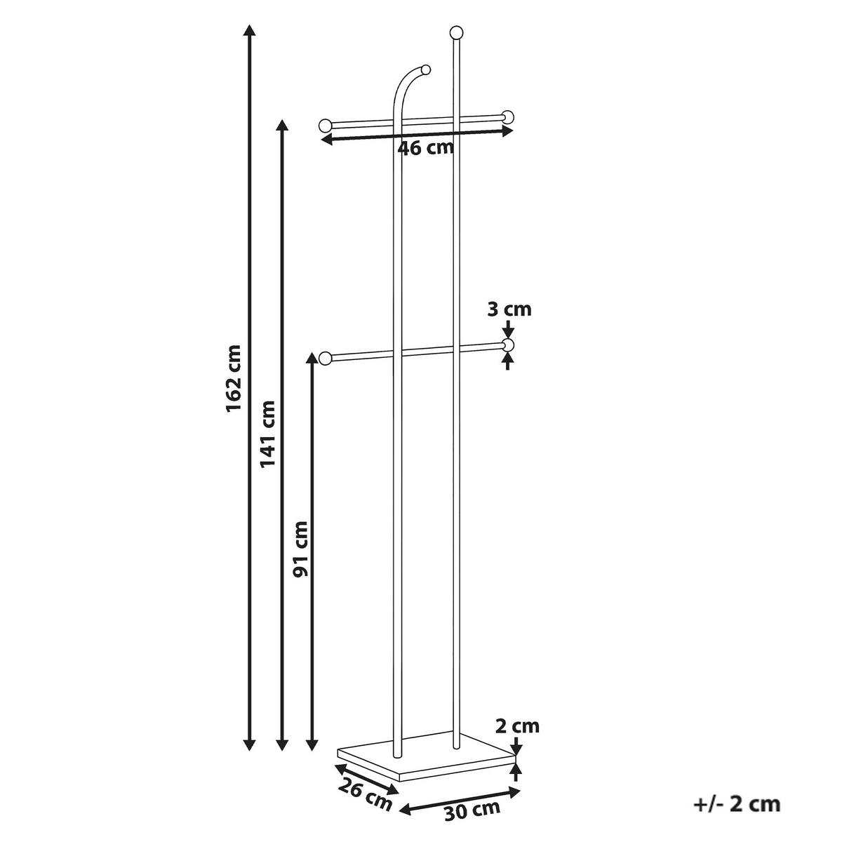 VĚŠÁK NA OBLEČENÍ Zlatý Odhill - zlatá, kov (46/162/26cm) - Beliani