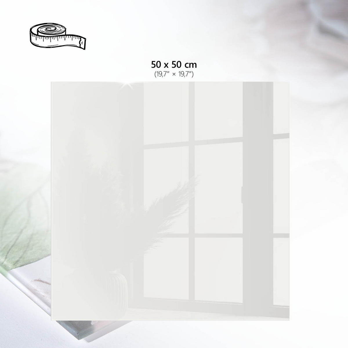 TISCHPLATTE 50x50 cm – Hellgrau - Pink, Glas (50/50/0.4cm) - Wallfluent