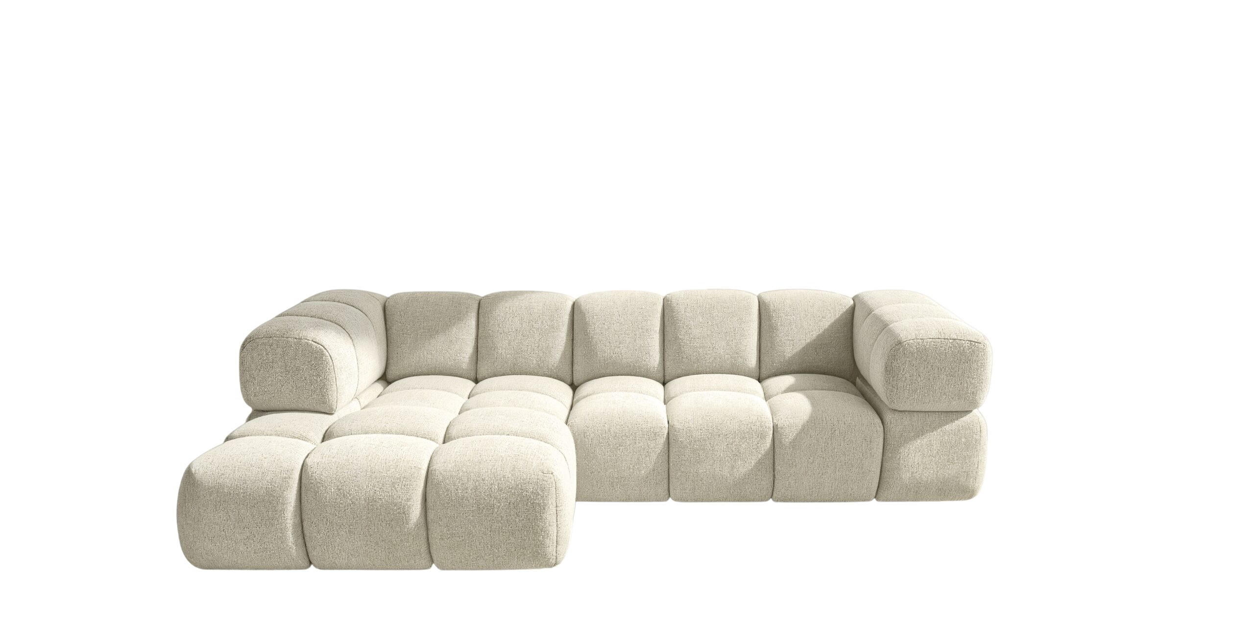 ECKSOFA L-Form Averro, stoff Puente, Ecru, Links - Ecru, Holz (280/150cm) - Kaiser Möbel