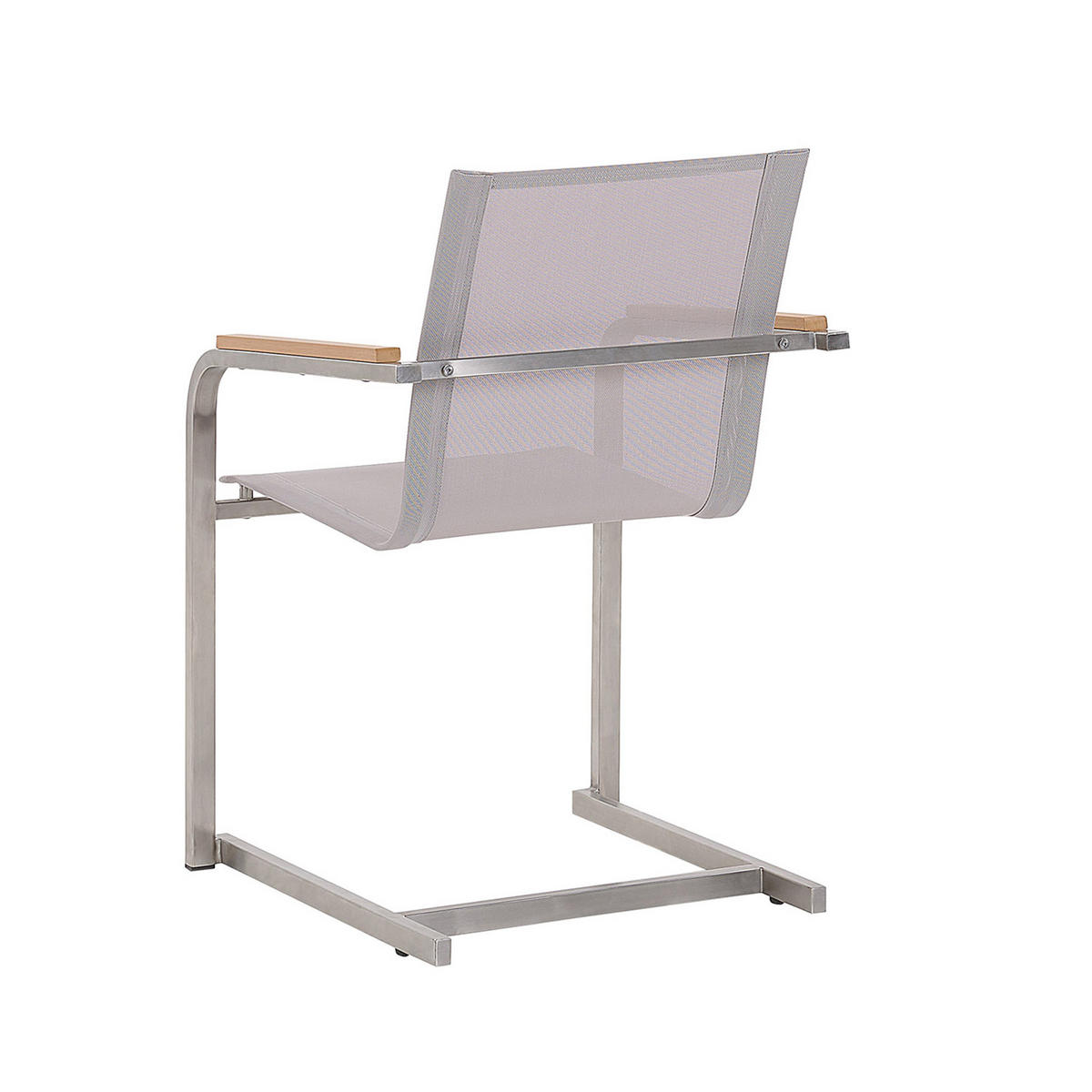GARTENSTUHL 4er-Set Edelstahl beige Cosoleto - Beige, Metall (56/85/55cm) - Beliani