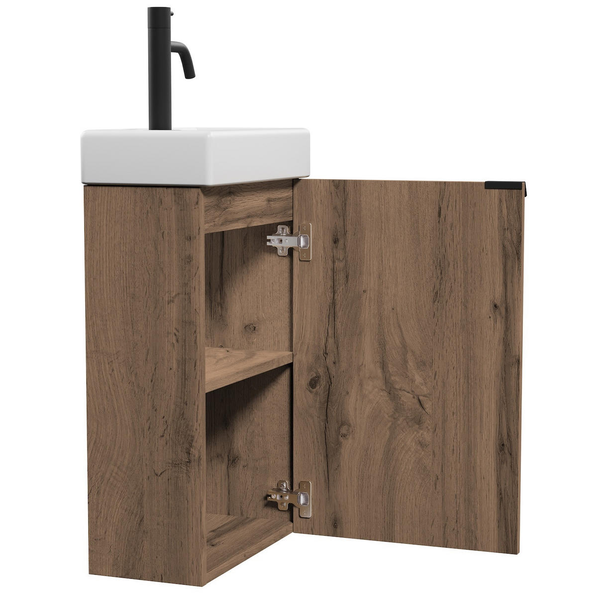 GÄSTE-WC-MÖBELSET Apollo 2 Teile Eiche Braun - 40 x 22 x 64 cm - Eichefarben/Braun, Holz (40/68/22cm) - Badplaats