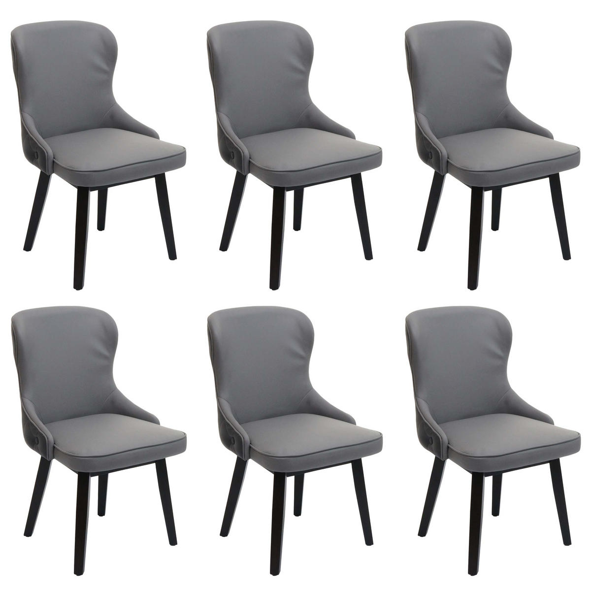 ESSZIMMERSTUHL Grau, Hellgrau 6er-Set - Hellgrau/Grau, Textil (53/86/53cm) - MCW