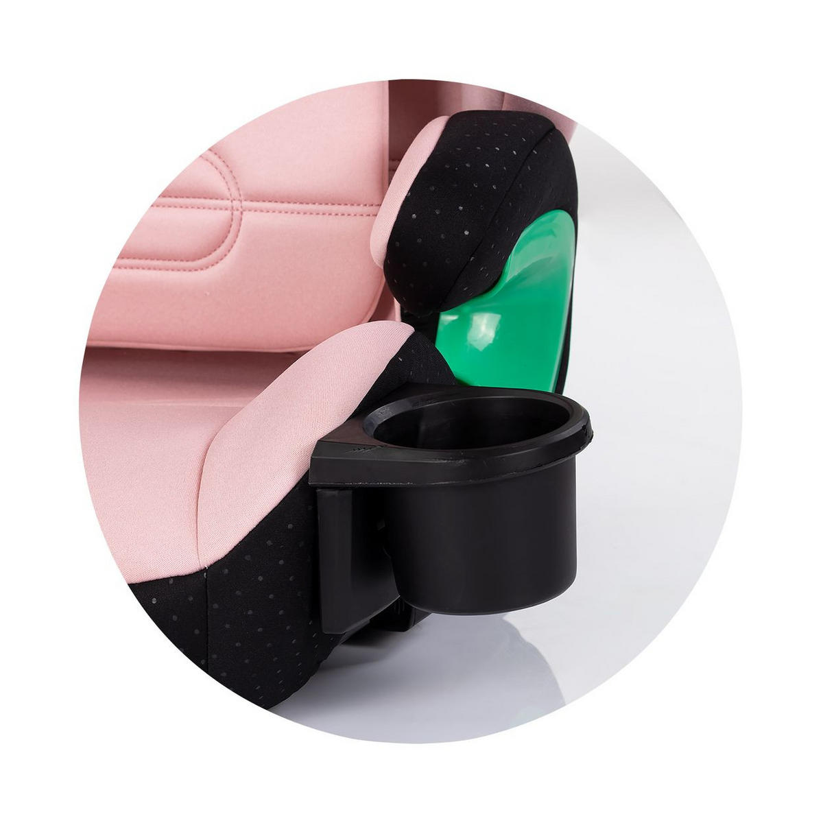 KINDERSITZ Patrol i-Size rosa Isofix (100-150cm) Kopfstütze Getränkehalter - Rosa, Kunststoff (44/58/51cm) - Chipolino