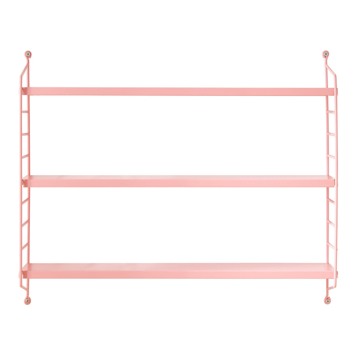 NÁSTĚNNÁ POLICE Strängnäs modular - růžová, kov (60/50/15cm) - [en.casa]