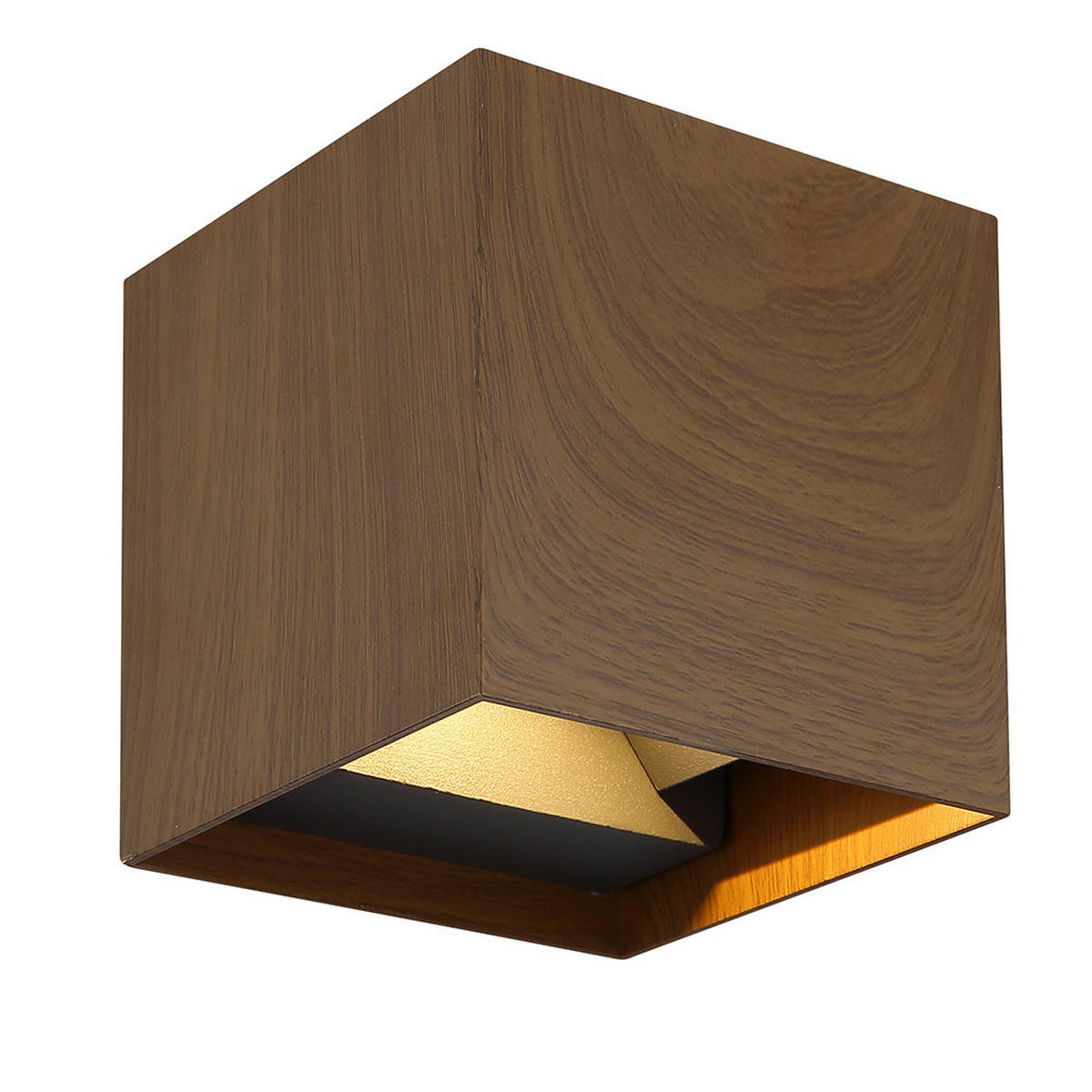 LED WANDLEUCHTE Veronika Holzoptik Braun - Braun, Metall (10/10/10cm) - Globo Lighting