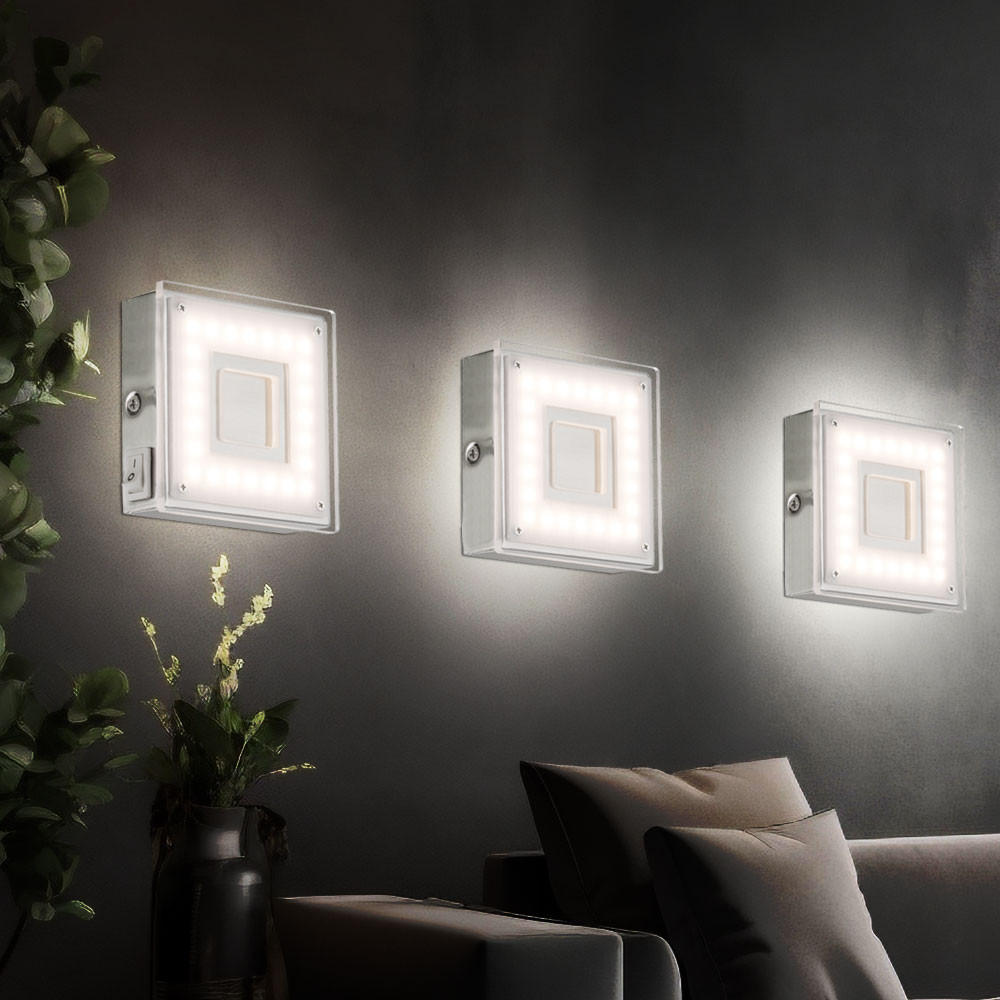LED WANDLEUCHTE SAN FRANCISCO I Silber Metall - Silberfarben, Metall (9/3.1cm) - Globo Lighting