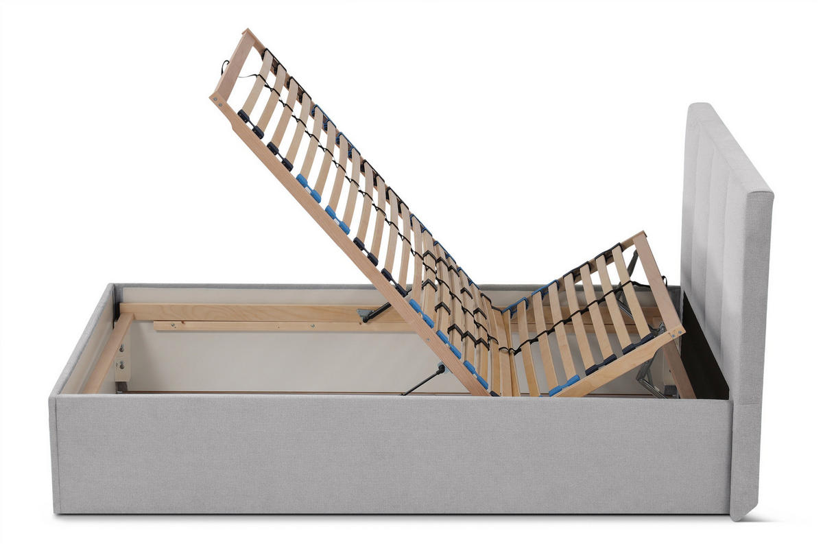 POLSTERBETT Dalas Grau 120 x 200 x 40 cm Bettkasten Mit hochwertiger Matratze H3 (bis 120 kg) und Lattenrost - Grau, Holz (120/200cm) - Halmon Schlafkomfort Betten 