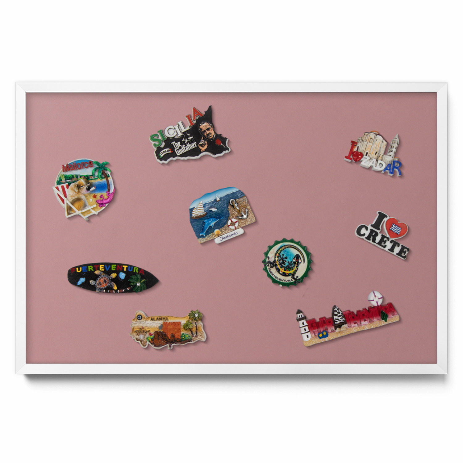 MAGNETTAFEL 60x40 cm Weißer Rahmen Pastellrosa - Hellrosa, Metall (60/50/0.4cm) - TULUP