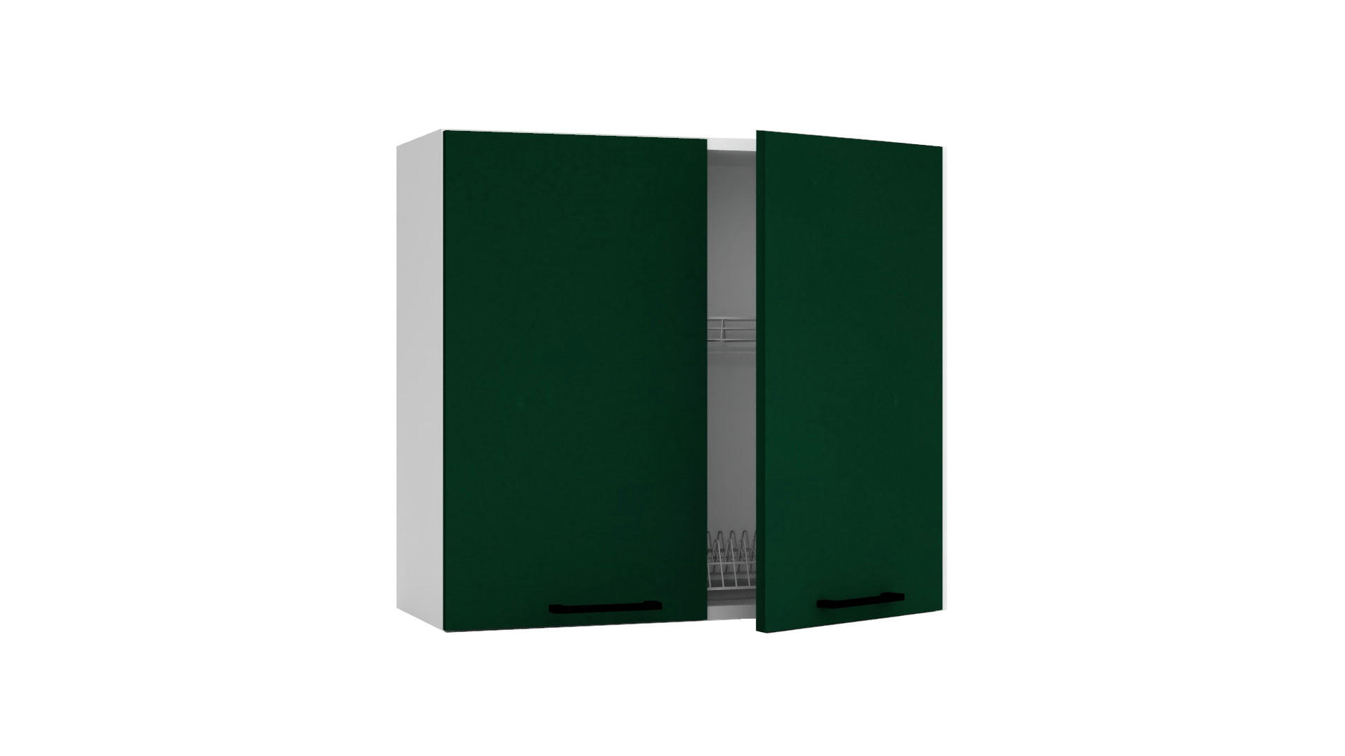 HÄNGESCHRANK mit Geschirrtrockner - W80SU - Morvex - Modernes Design - Dunkelgrün, Holz/Metall (80/72/30cm) - ROYAL24_MARKT